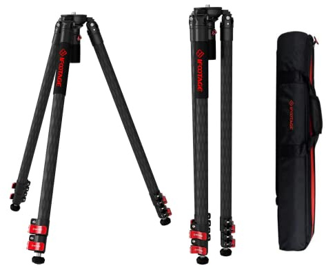 IFOOTAGE Gazelle TC7 Carbon Camera Tripod, 61 Professional Video Tripod 3 Sections with Quick Fastbowl,Compatible with Canon, Nikon, Sony DSLR Camcorders