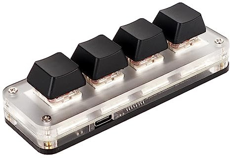 Lazmin112 USB Mini 12 Keys Mechanical Keyboard, Red Switch, Ergonomic Design, Macro Keyboard with Knobs, Customized Programming Keypad