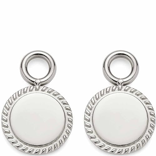 JEWELS BY LEONARDO Ohrring-Einhänger Beauty's Luisa • Creolen-Anhänger aus silberfarbenem Edelstahl • runde Charms mit fein ziseliertem Rand • Schmuck Geschenk für Frauen • 023248
