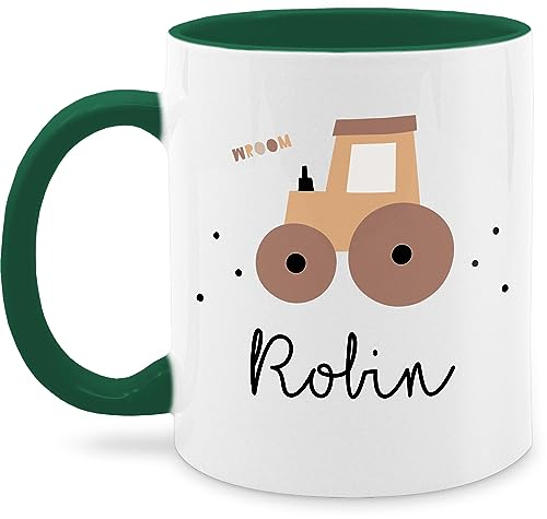 Tasse Tassen 325ml - Süßer Traktor Trecker Schlepper Bulldog - 325 ml - Dunkelgrün - kinder geschenkideen für landwirte traktoren kaffeetasse kindertasse teetasse einschulung landwirtschaft