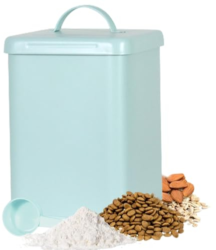 Syfunlv Contenitore in Metallo per detersivo, Coperchio per bidone della biancheria, Polvere da 6 l, Misurino, Impermeabile e antiruggine