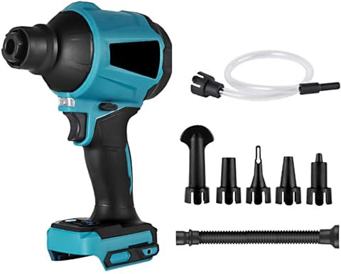 Cordless Dust Blower - Air Blower for Makita Battery 18V with Brushless Motor, 3 Speeds 50000RPM, LED Lamp, 7 Multi-Use Accessories for PC Keyboard Car Pool
