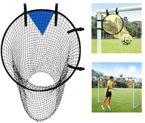 YOUNLEN Fußball-Zielnetz, Fussball Ziel, Faltbares Fußballtor, Fußballtor-Zielnetze, Top Fußballtorzubehör mit Rahmen, Fußball-Trainingsausrüstung, Zielübungsnetze, 58x70cm, Schwarz