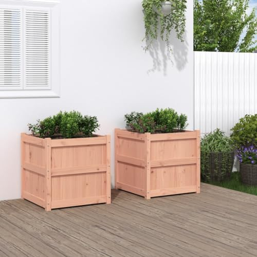ShCuShan Pflanzkübel 2 STK. Blumenkasten PflanzgefäßE FüR Draussen PflanzenküBel Massivholz Douglasie - 837431