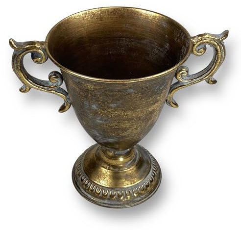 Crispe | Pokal Raipur | antiker Pokal | Höhe 22cm Ø 29 cm | Pflanzschale | Gartendeko | Deko Antik