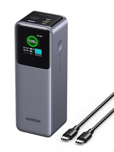 UGREEN Nexode Power Bank 25000mAh 200W, Batteria portatile Ricarica Rapida PD 3.0 USB C 140W 100W con Display, Compatibile con MacBook, iPhone 16/15 Plus Pro Max, Galaxy S24 S23