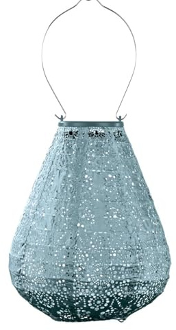 LUMIZ Solarlaterne - für Außen - Fiore - Tulpe - Gartenbeleuchtung - Solarlampen - Gartendeko - 20cm - Grau