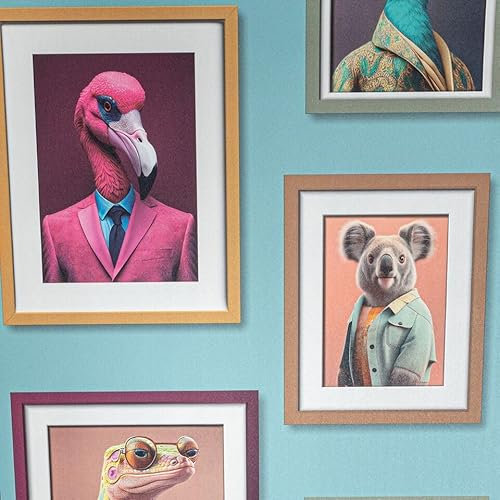 SOPHIE LAURENCE Art Deco Retro Animals in Frames Wallpaper - Multicoloured, Non-Pasted, Vinyl Coated, Washable, 0.53m x 10.05m