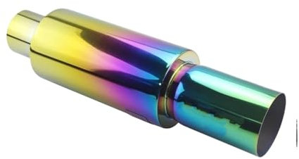 Auspuffrohr Universelle Edelstahl-Auspuffanlagen, Auto-Auspuffrohr-Schalldämpfer, Heck-Racing-Schalldämpfer, 2 Zoll, 2,5 Zoll Bis 3 Zoll, Blau Und Silber Auspuff Endrohr(Colorful 51MM)