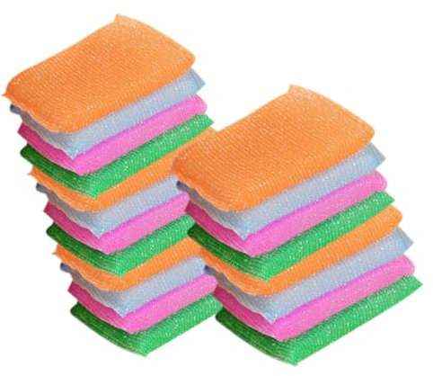 GARVALON 24stücke Reinigungsschwämme Für Geschirr Wiederverwendbare Küchenschwämme Zum Geschirrspülen Spülschwämme Für Küche Topfschrubber Kratzfeste Schwämme Spülschwamm Spülbeckenschwamm