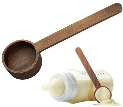 Holzmesslöffel - Walnusskaffee Messung Schaufel | Kurzer und langer Holztee -Schaufel | Holzmessung Esslöffel | Messlöffel in Wulnussholz für gemahlene Bohnen Tee Milchpulver Küche ge serviert
