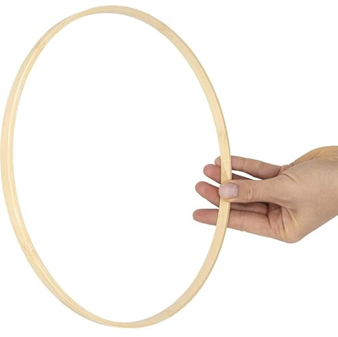 EkoDeko Bambus Ringe 20 cm – 5er Pack (5 Stück) – Natur Holzringe für DIY, Deko, Floristik & Trockenblumen – Nachhaltig & glatt verarbeitet