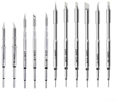 Pointes de fer à souder de rechange pour station de soudure série C210 C245 C115 Chauffage rapide Matériau cuivre Couleur argent Compatible avec différentes marques (C245 3C)