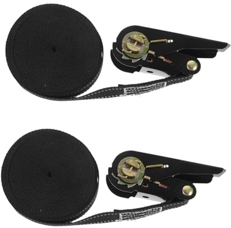 Gogogmee 2pezzi Cinghie Cricchetto per Fissaggio di Carichi Cinghia di Ancoraggio Design Riflettente Cinghie di Fissaggio per Rimorchi di Camion