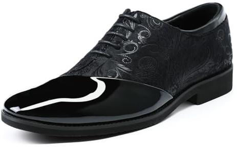 Allthemen Derby skor för män mode Jacquard Oxford business finskor snörning brogue skor