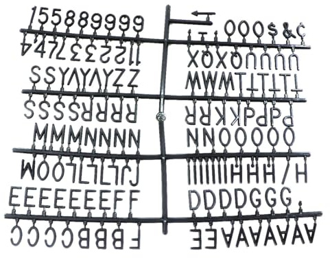 KAJNBN Schwarze Buchstabentafel aus Kunststoff mit 5 Englischen Kunststoffbuchstaben Leicht zu Bedienen für Restaurants und Geschäfte