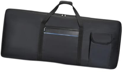 QLECXZI Tragbare E Piano Tasche mit großen Fächern für übersichtliches Musikzubehör, 61 Tasten Keyboardtasche, E Piano Rucksack, Musikstudio Schutzhülle, Oxford