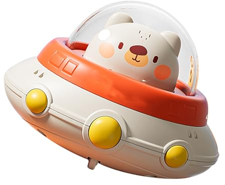 aqxreight Juguete de Platillo Volador, Coche de Inercia para Empujar y Correr para Niños de Más de 3 Años, Juguete de Cuerda con Forma para Jugar en Interiores y Exteriores, Mejora Las Habilidades