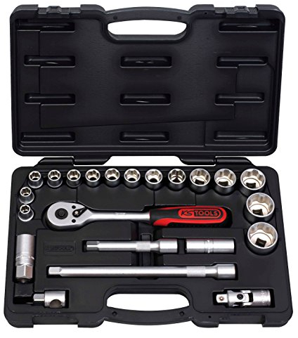 KS Tools - 911.0622 - Coffret de douilles et accessoires 1/2 - 10 à 32 mm - Chrome vanadium - 22 pièces