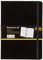Idena 209284 - Notizbuch DIN A5 liniert, Papier cremefarben, 192 Seiten, 80 g/m², Hardcover in Schwarz