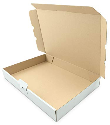 OfficeKing® 50 x Maxibriefkartons 350 x 250 x 50 mm Weiß - Marken-Qualität Warensendung Postkarton Versandkarton Faltschachtel