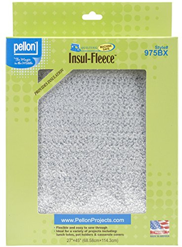 Legacy by Pellon L-975BX Insul Fleece - temperaturisolierende Einlage 0,69 x 1,14 m, 93,75 Percent Polyester, 6,25 Percent metallisierter Polyesterfilm Vlieseinlage, weiß, 36 x 23 x 3 cm