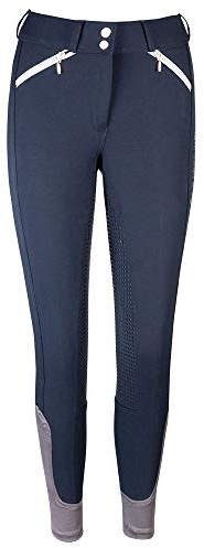 PFIFF 102486 Reithose Kelsey, Silikon-Grip Vollbesatz, Damenreithose, Blau-Grau Damen 42