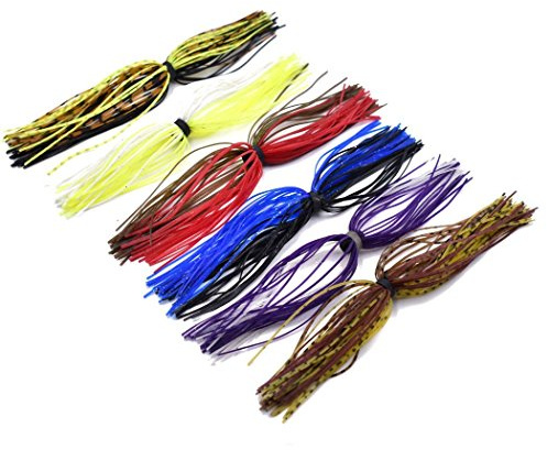 12 Bündel Zufällige Farben Silicone Skirts with Rubber Ring für Spinnerbaits Buzzbaits Fliegenbinden (12 Bündel)