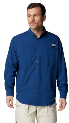 Columbia Mens PFG Tamiami Long Sleeve Fishing Shirt, Carbon, X-Small