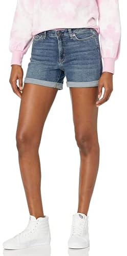 Amazon Essentials Damen Jeansshorts In Schmaler Passform Mit Mittelhohem Bund, 10 cm, Vintage Waschung, 46