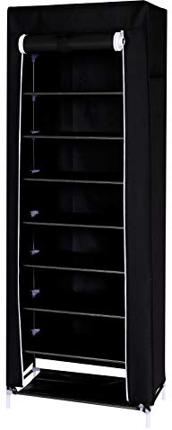Dibea Armadio pieghevole da campeggio in tessuto guardaroba 160x60x30 cm, Nero