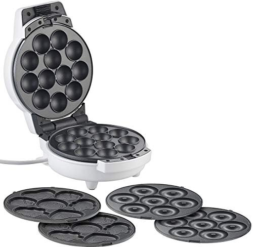 Rosenstein & Söhne Cake Pop Maker: 3in1-Donut-, Cupcake- und Cakepop-Maker, antihaftbeschichtet, 600 Watt (Donatmaker, Donutmaker 3in1, Backblech)