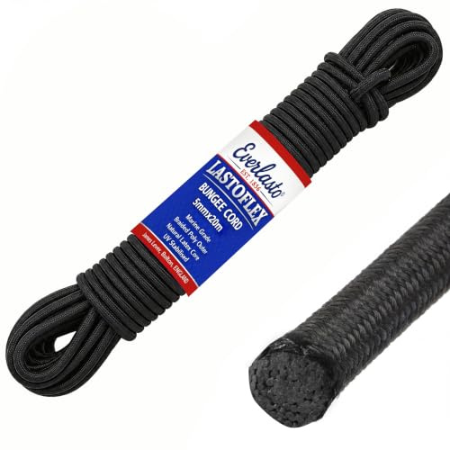 Everlasto 'Lastoflex' Elastic Shock Bungee Cord Rope Black 5mm x 20M
