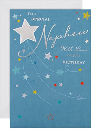 Hallmark Biglietto di auguri di compleanno per nipote, design contemporaneo con stelle