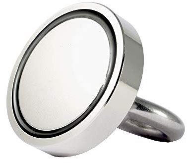 Neodym Bergemagnet - Neodym Magnet zum Angeln - 48 mm – Zugkraft 80 KG Stark - Fishing Angelmagnet – Topfmagnet Flachgreifer zum Magnet Fischen