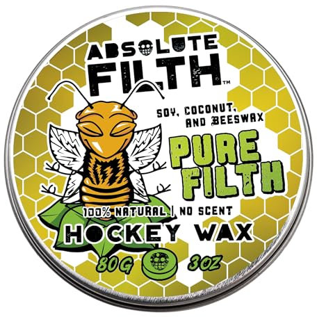 Pure Filth Hockey Wax - Premium UnScented (Low Tack) - Performance for Light Grip & Blade Protection - Waterproof Stick Tape - 3oz Puck- Ice & Street