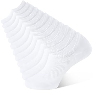CLOSEMATE 6 par Föttlinge Damen Herren Rutschfestes Silikon und Atmungsaktives Mesh Bomull Sneaker Strumpor Mjuka och bekväma osynliga strumpor Elastiska 168-nål Nr.CW05 6Vit 43-46