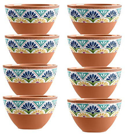 Auntie Morags Purely Home Rio Medallion Dipping Bowls - Melamine/Plastic - for Crisps, Dips & Nibbles, Set of 2 (8)