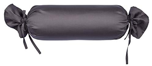 Traumschloss Mako-Satin Kissenbezug aus 100% gekämmter Mako-Baumwolle - hautsympathisch und atmungsaktiv, Farbe:anthrazit, Größe:15x40