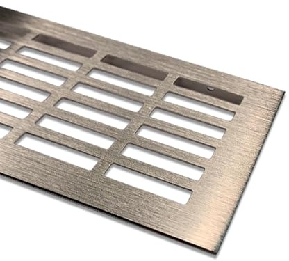 Lüftungsgitter Aluminium | 100mm x 250mm | Farbe: Edelstahl - gebürstet | Lüftungs Gitter Alu | Stegblech | Belüftungsgitter | Heizungsgitter | Belüftungsgitter/Lüftung