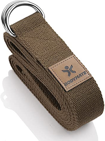 BODYMATE Yogagurt, Yogagurt, Yoga Strap, Yogaband natürliche Baumwolle, Stretching für Yoga Fitness Piltates