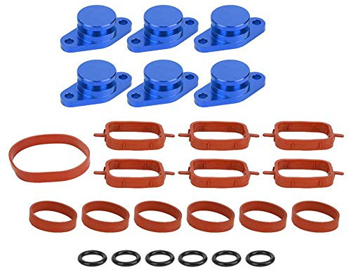 Aleta giratoria del motor, aluminio + goma 6x22 mm Aletas giratorias del motor Eliminar tapones obturadores con juntas de goma aptas para M57/M57D25(Blue)