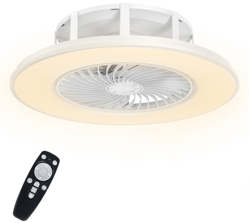 ACXIN LED Deckenventilator Mit Beleuchtung Deckenventilator mit Fernbedienung Lüfterlicht Deckenleuchte Dimmbar Modern Lüfter Lampe Ventilator Deckenlampe 90W