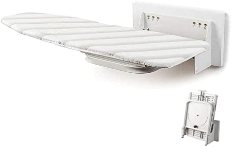 ZHOUHONG Tablas de Planchar Tabla de Planchar de Pared Plegable con Altura Regulable, Ideal para planchas de Vapor, Tabla de Planchar con herrajes - Blanca,Rotación de 180 Grados Giratoria