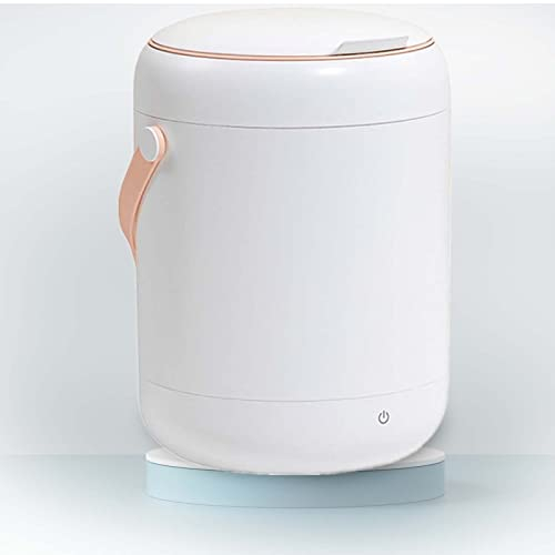 PanHuiWen Mini Lavatrice Beauty Blender Lavatrice Piccola per Calzini Lavatrice Campeggio Portatile Lavatrice Manuale Economica 2.8L Antibatterico con Luce Blu,White