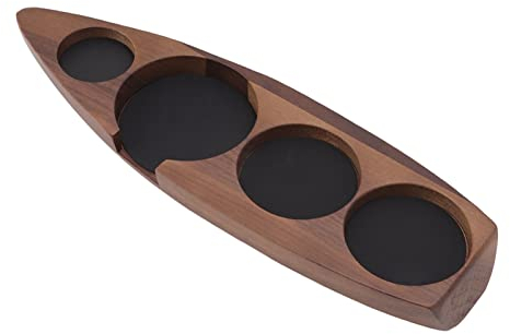 Tamper-Station, Basis Holz Kaffee Tamper Halter Kaffee Tamper Mattenständer Holzsockel für Cafés Restaurants Bars Haushaltsküchen (Walnuss groß für 58mm/2.3in)