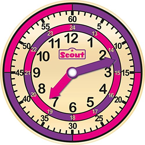 Scout Kinder Lernuhr Holz pink-lila 210000003