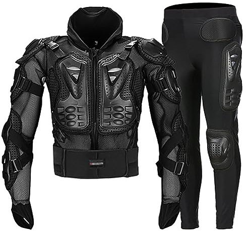 YuanDiann Protektorenjacke Schutz Motorrad Protektorenhemd Jacke Armour Ski Skateboarding Racing Fahrrad Motorcross Schwarz | Set M