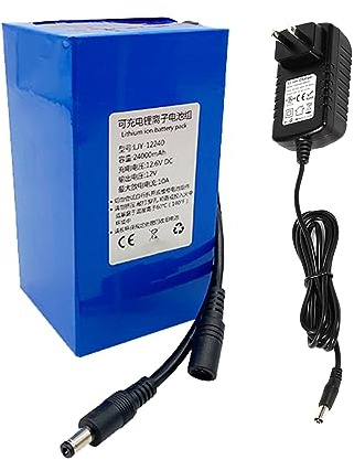 SSCYHT Batería de Iones Litio Recargable 12 V CC Paquete baterías Litio 12 voltios para Dispositivo de alimentación 12V Batería polímero Litio portátil con Cargador