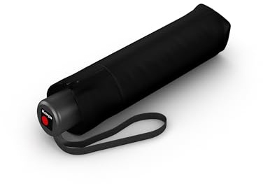 Knirps A.050 Medium Manuellt fickparaply, kompakt och stormbeständigt, stabilt, vindtätt, svart, Centre, kompakt
